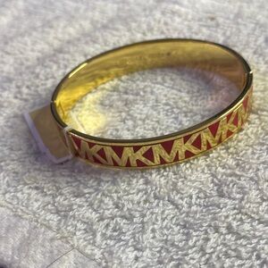 Michael Kors Gold and Red Logo Bangle # 14